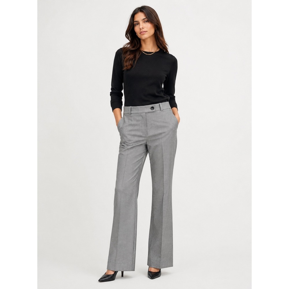 Ann Taylor The High Rise Madison Trousers Gray Houndstooth Career Women Size 2